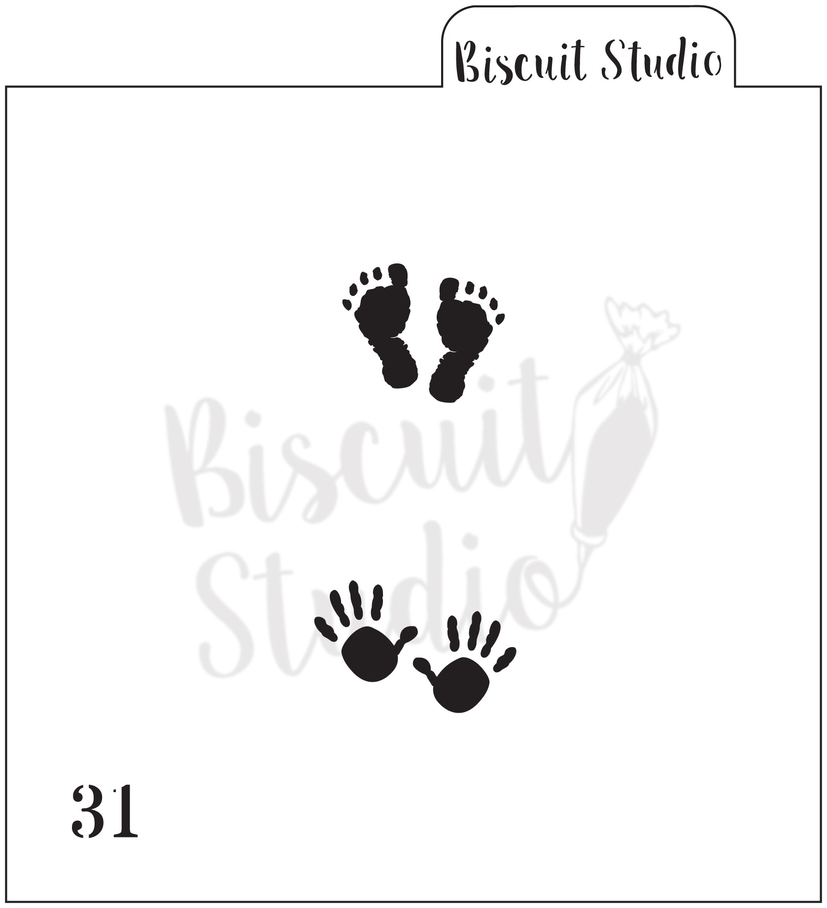 Baby feet & hands cookie stencil