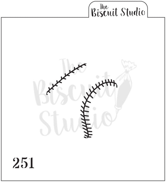 Baseball stitching cookie stencil