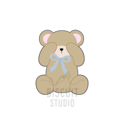 Teddy covering eyes cookie cutter