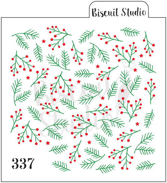 Berries & stars cookie stencil
