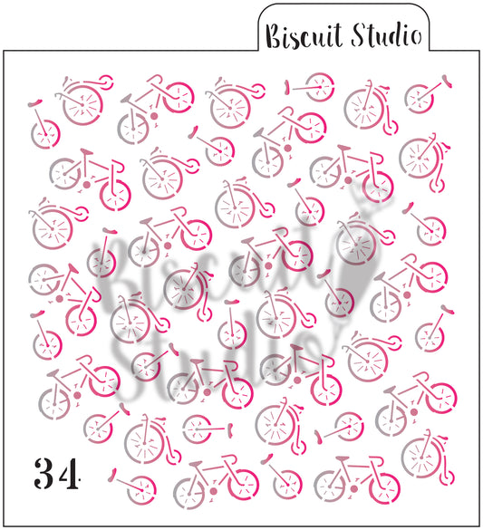 Bicycle background cookie stencil