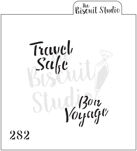 Travel safe / Bon Voyage cookie stencil