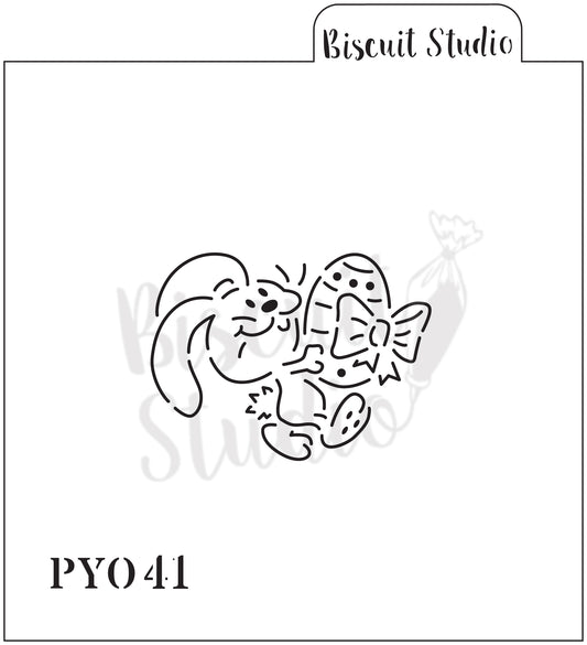 PYO Bow Bunny cookie stencil