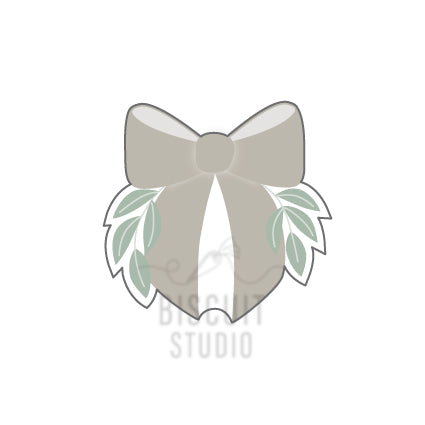 Bow with leaves cookie cutter