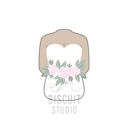 Bride with flowers cookie cutter