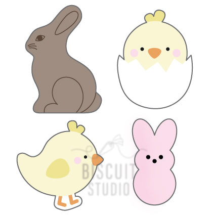 Mini Easter V2 Cookie Cutter Set – food safe PLA cookie cutter by Biscuit Studio