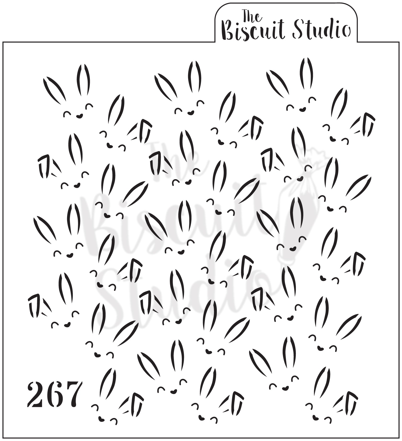 Bunny face background cookie stencils