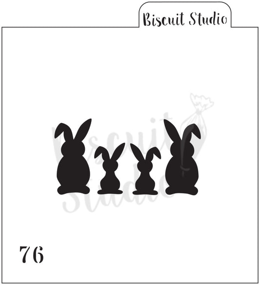 Bunny family cookie stencil