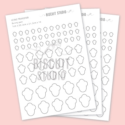 Bunny paws icing transfer template