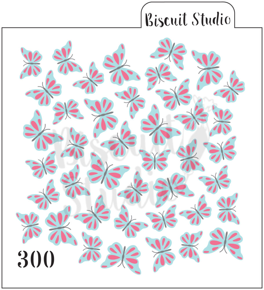 Butterflies 3 set background cookie stencil