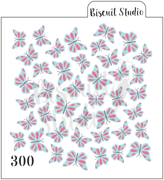Butterflies 3 set background cookie stencil