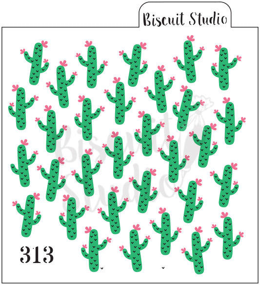 Cactus 3 set cookie stencil