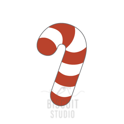 Easy Cute candy cane cutter design by Biscuit Studio 