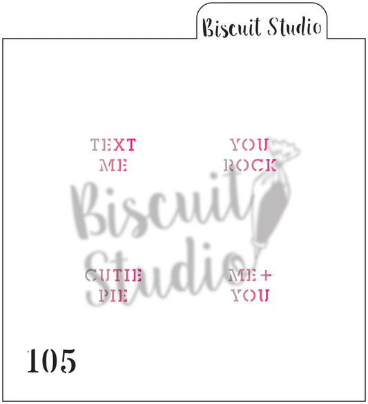 Conversation hearts cookie stencil