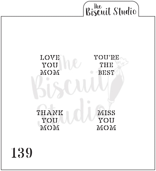 Mom sayings x4 cookie stencil