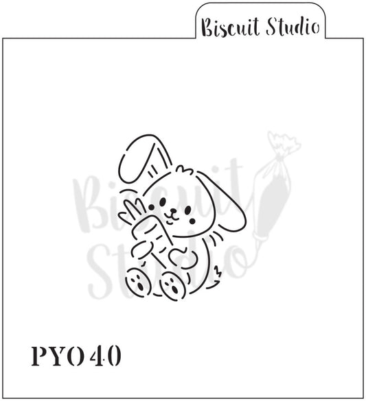 PYO Carrot Bunny cookie stencil