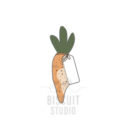 Carrot with tag Cookie Cutter