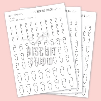 Carrot icing transfer template