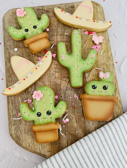 Treat Boutique - Cactus in pot, round cookie cutter – food safe PLA cookie cutter by Biscuit Studio