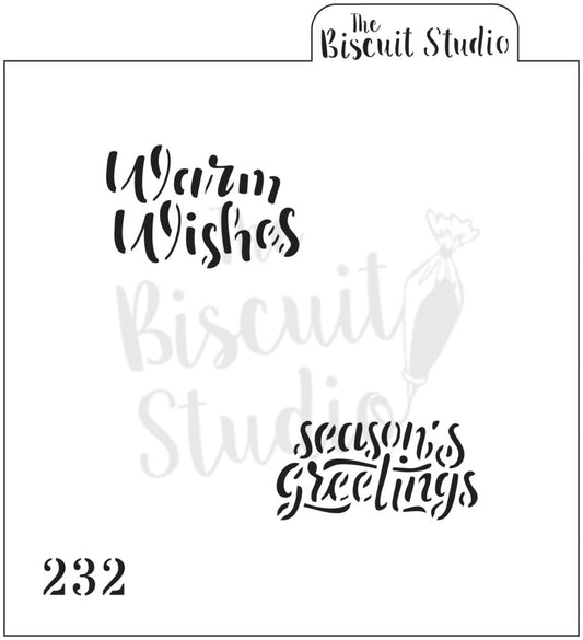 Warm wishes cookie stencil