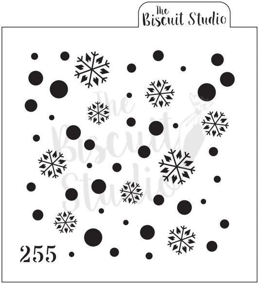 Falling snowflakes cookie stencil