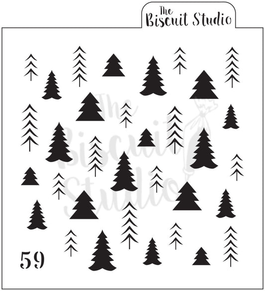 Christmas trees cookie stencil