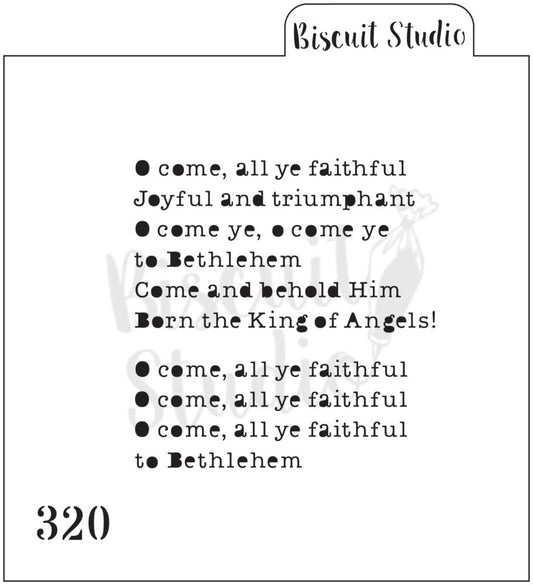 Come all ye faithful cookie stencil