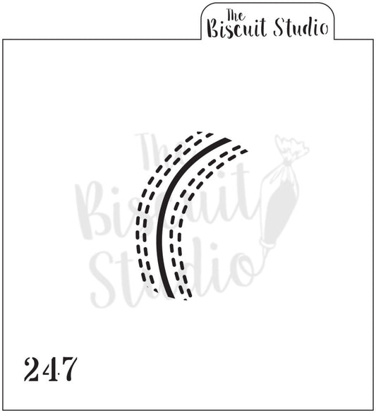 Cricket ball stitching cookie stencil
