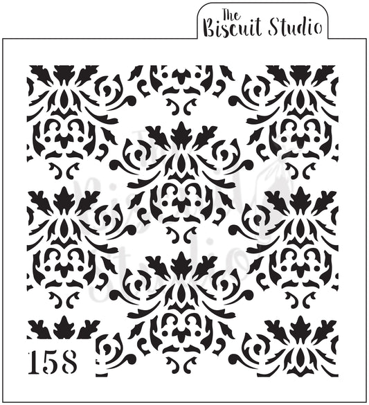 Damask background cookie stencil (style 2)