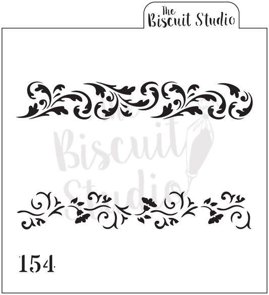 Damask borders cookie stencil