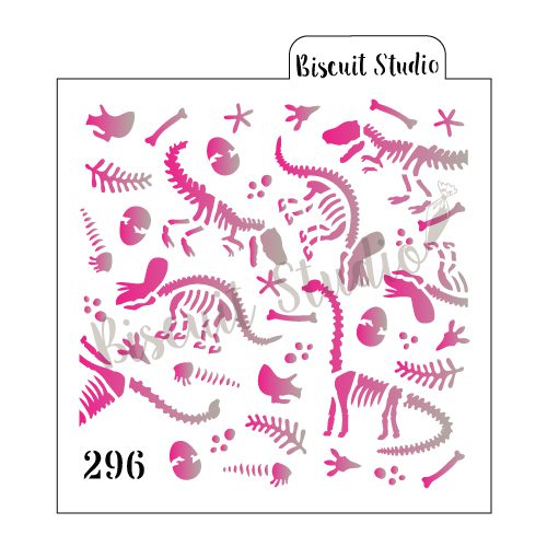 Dinosaur fossil background cookie stencil