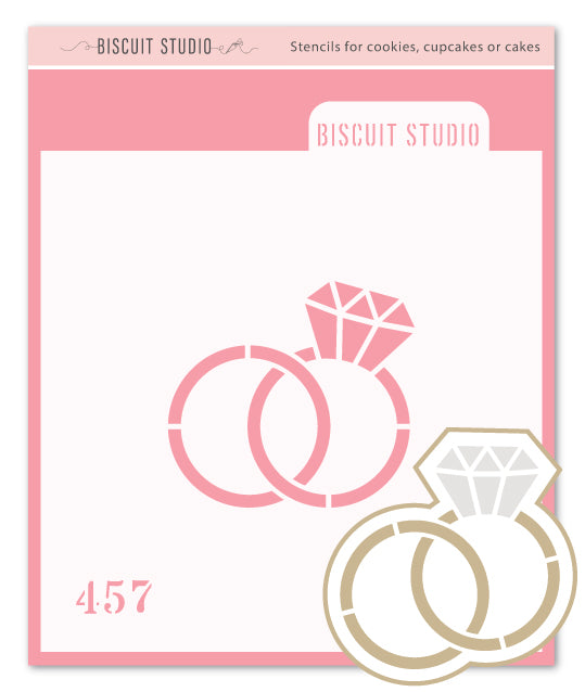 Double engagement ring stencil cutter set – food safe cookie stencil by Biscuit Studio