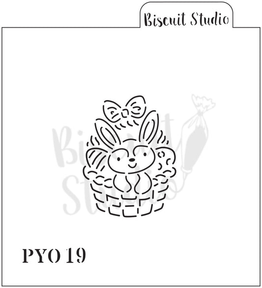 PYO Egg basket cookie stencil