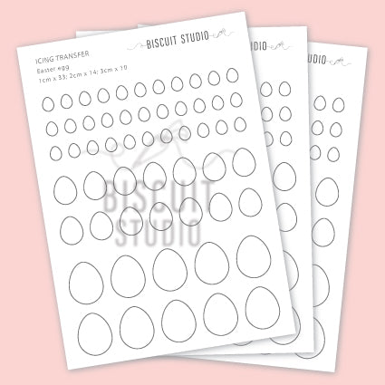 Easter egg icing transfer template