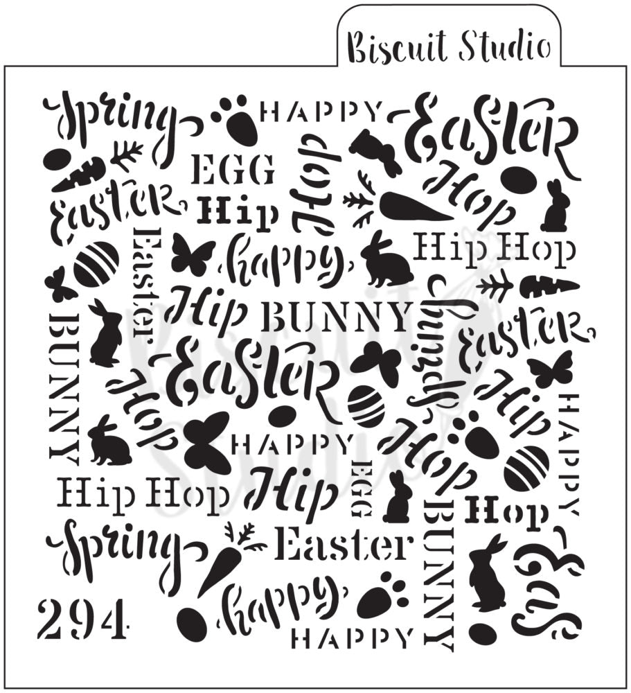 Easter words background cookie stencil – biscuit studio