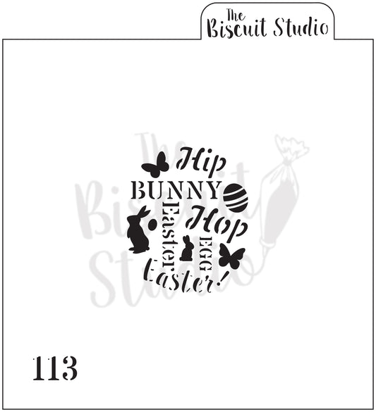 Easter egg words cookie stencil
