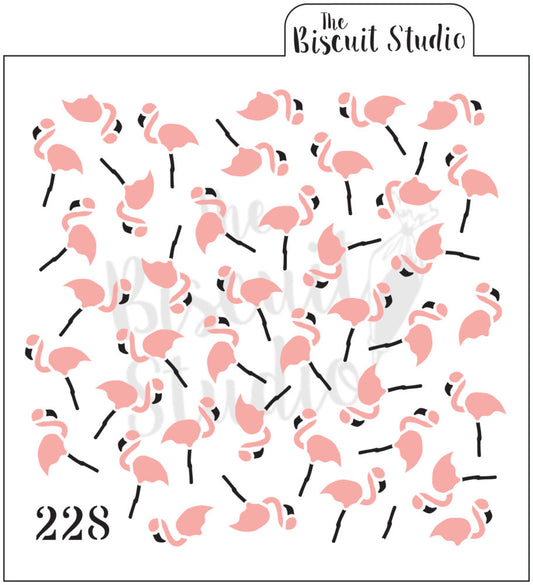 Mixed flamingo background cookie stencil (2 set)