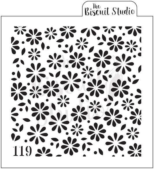 Mixed daisy cookie stencil