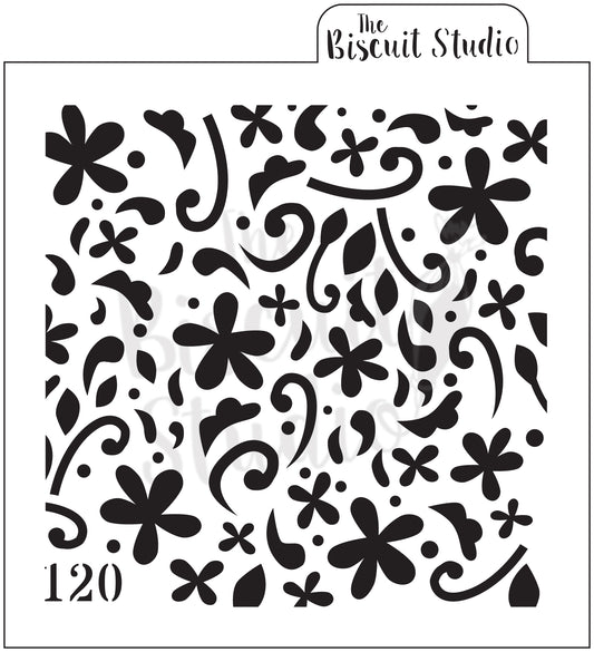 Lamb Floral cookie stencil