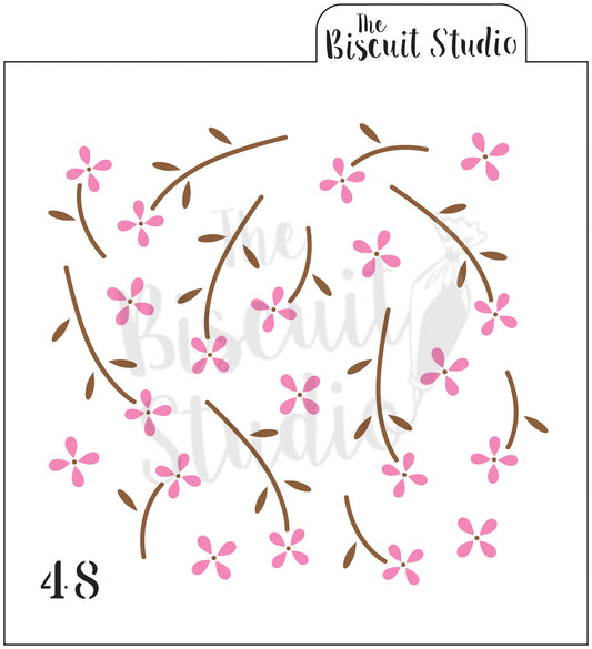 Flower & stalk cookie stencil (2 set)