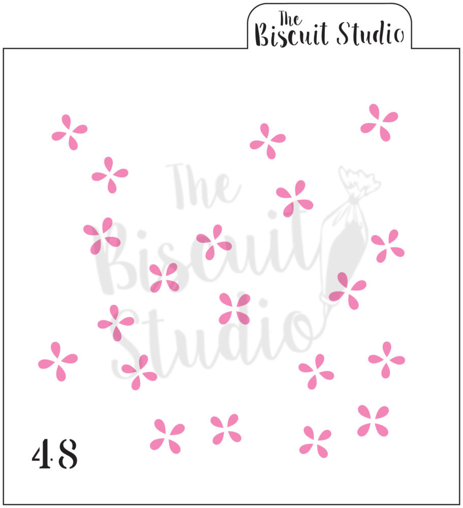 Flower & stalk cookie stencil (2 set)