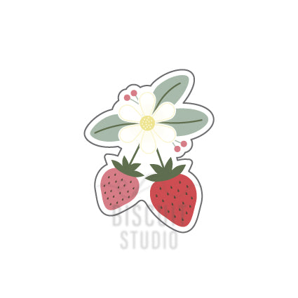 Strawberry foliage Cookie Cutter – food safe PLA cookie cutter by Biscuit Studio