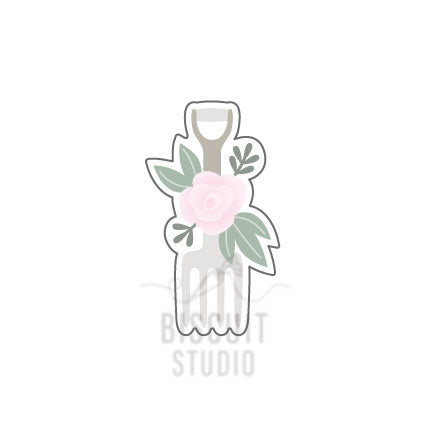 Floral Garden Fork Cookie Cutter – food safe PLA cookie cutter by Biscuit Studio