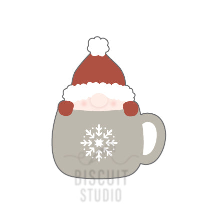 Gnome in cup cookie cutter