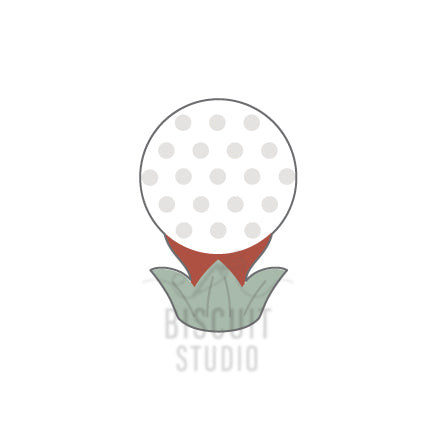 Golf Ball On Tee Cookie Cutter – food safe PLA cookie cutter by Biscuit Studio