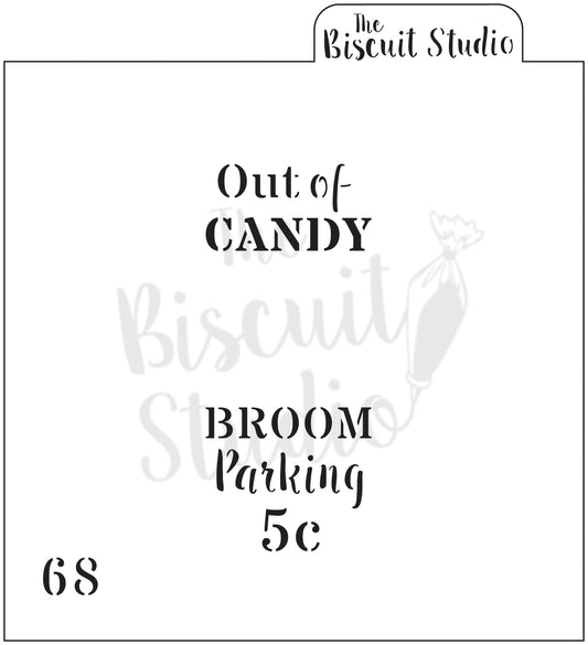 Out of candy cookie stencil