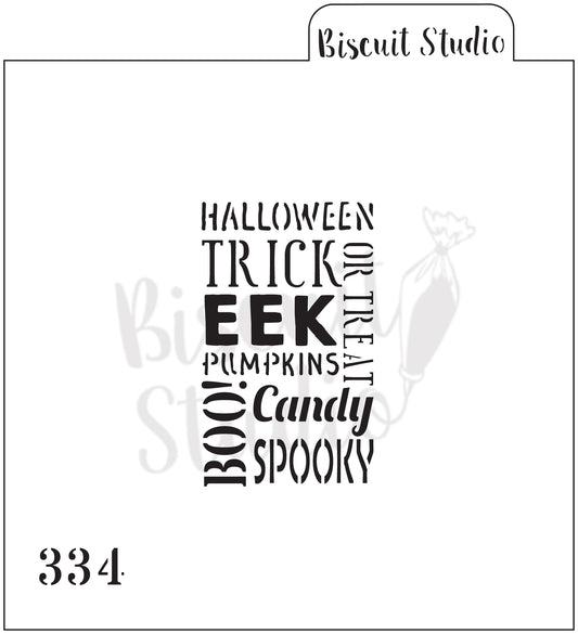 Halloween words cookie stencil