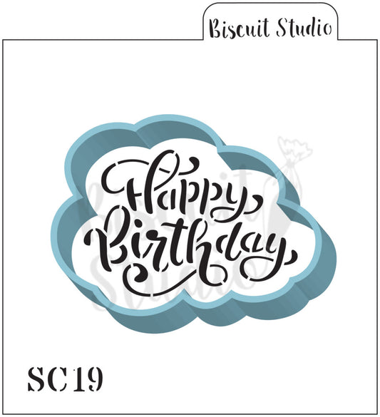 Happy Birthday cookie stencil/cutter Set