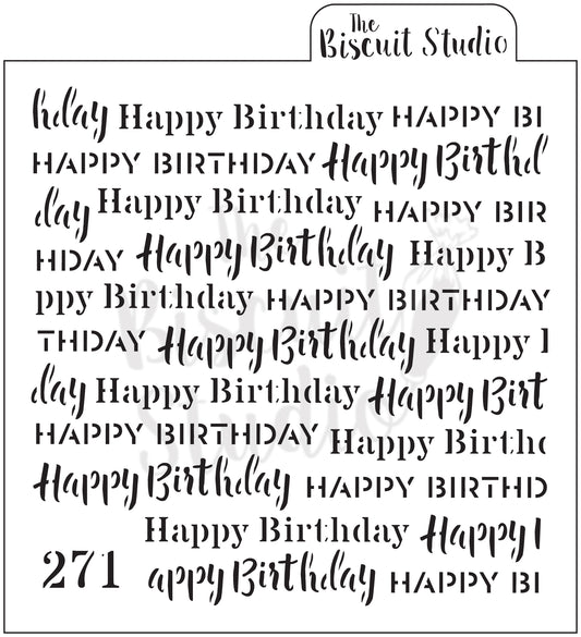 Happy Birthday background cookie stencil