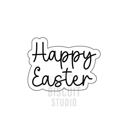 Happy Easter script cookie cutter